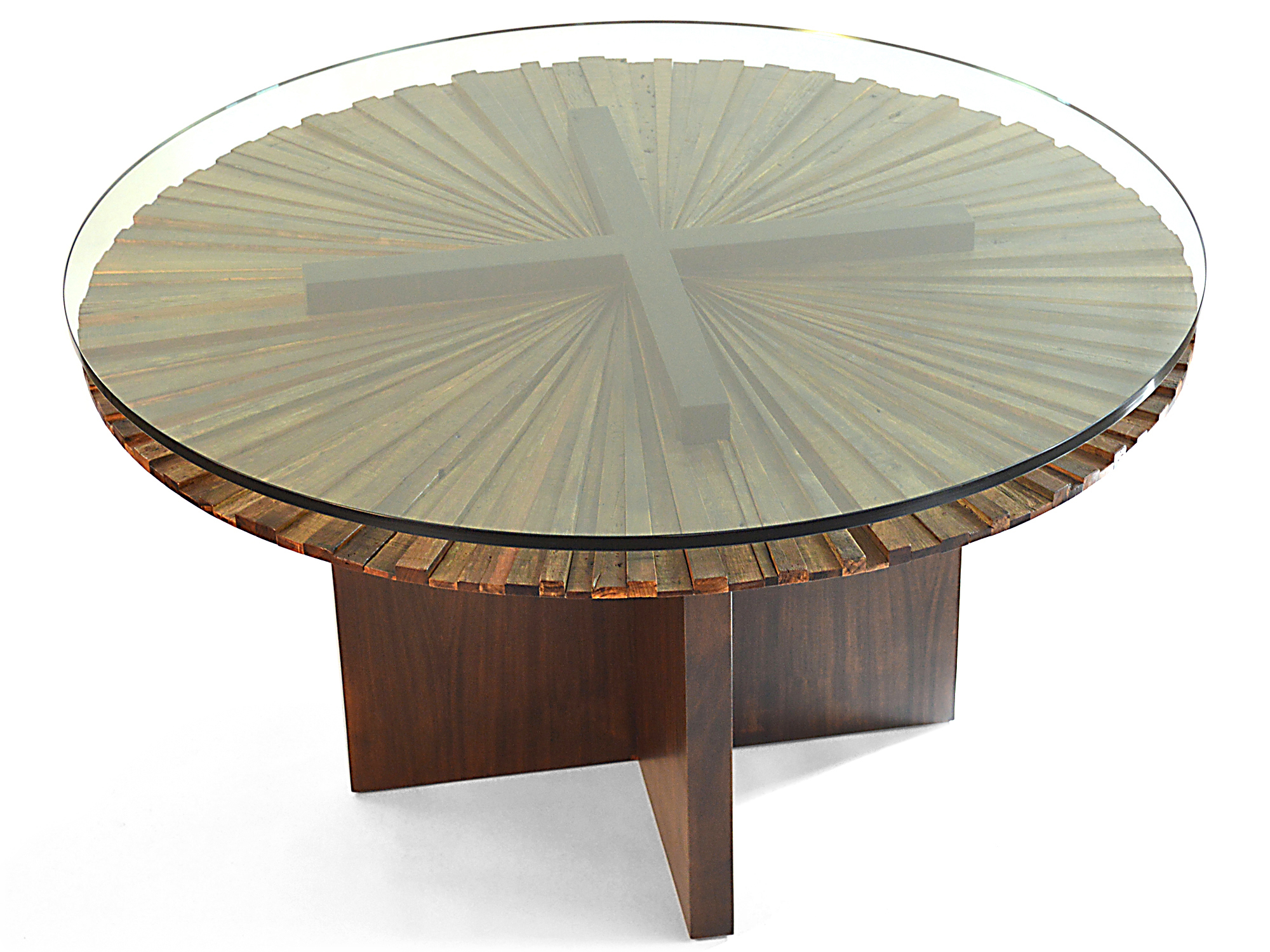 Rotsen-Furniture-Round Mandala Dining Table - Stained Wood Base by Rotsen Furniture 07